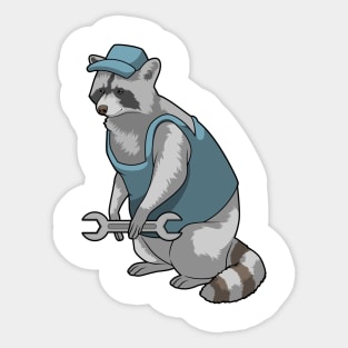 Racoon as Craftsman with Wrench Sticker